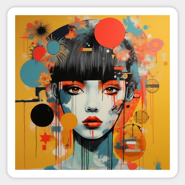 Japanese Pop Art Girl Sticker by n23tees